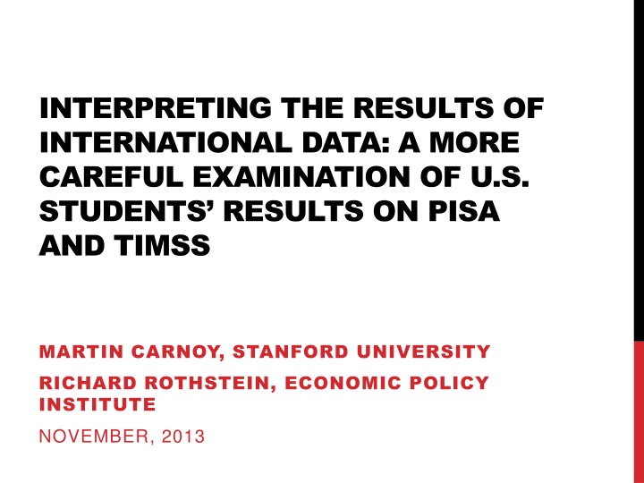 interpreting the results of international data