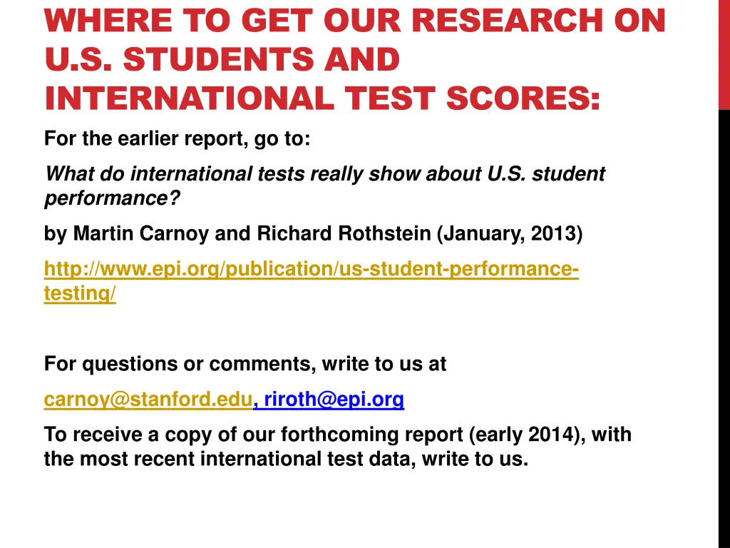 where to get our research on u s students