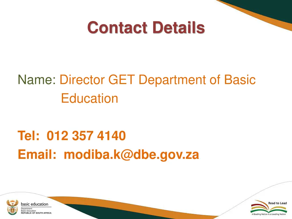 contact details