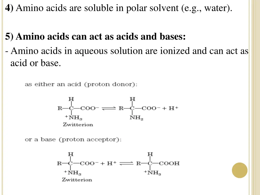4 amino acids are soluble in polar solvent