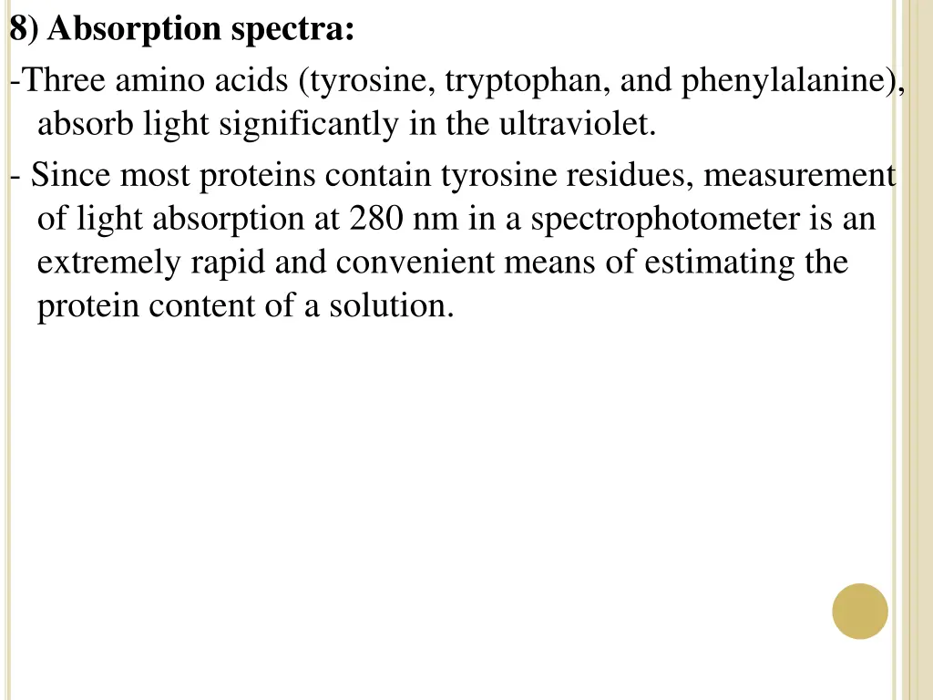 8 absorption spectra three amino acids tyrosine