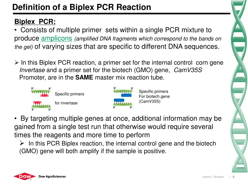 definition of a biplex pcr reaction