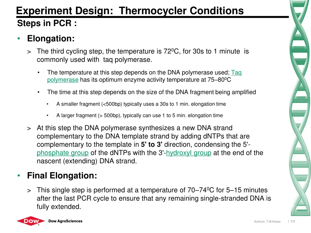 experiment design thermocycler conditions 1