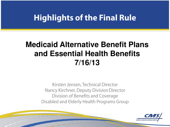 medicaid alternative benefit plans and essential