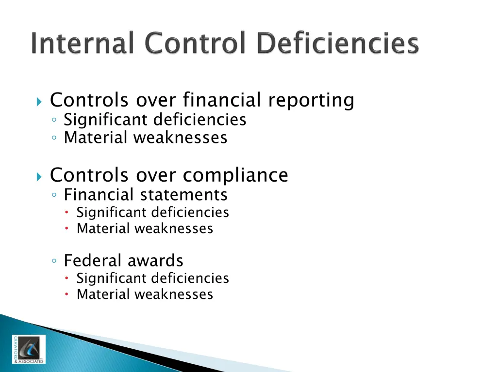 controls over financial reporting significant