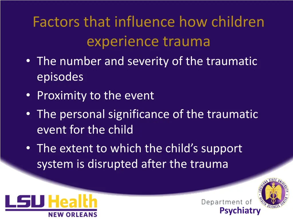 factors that influence how children experience