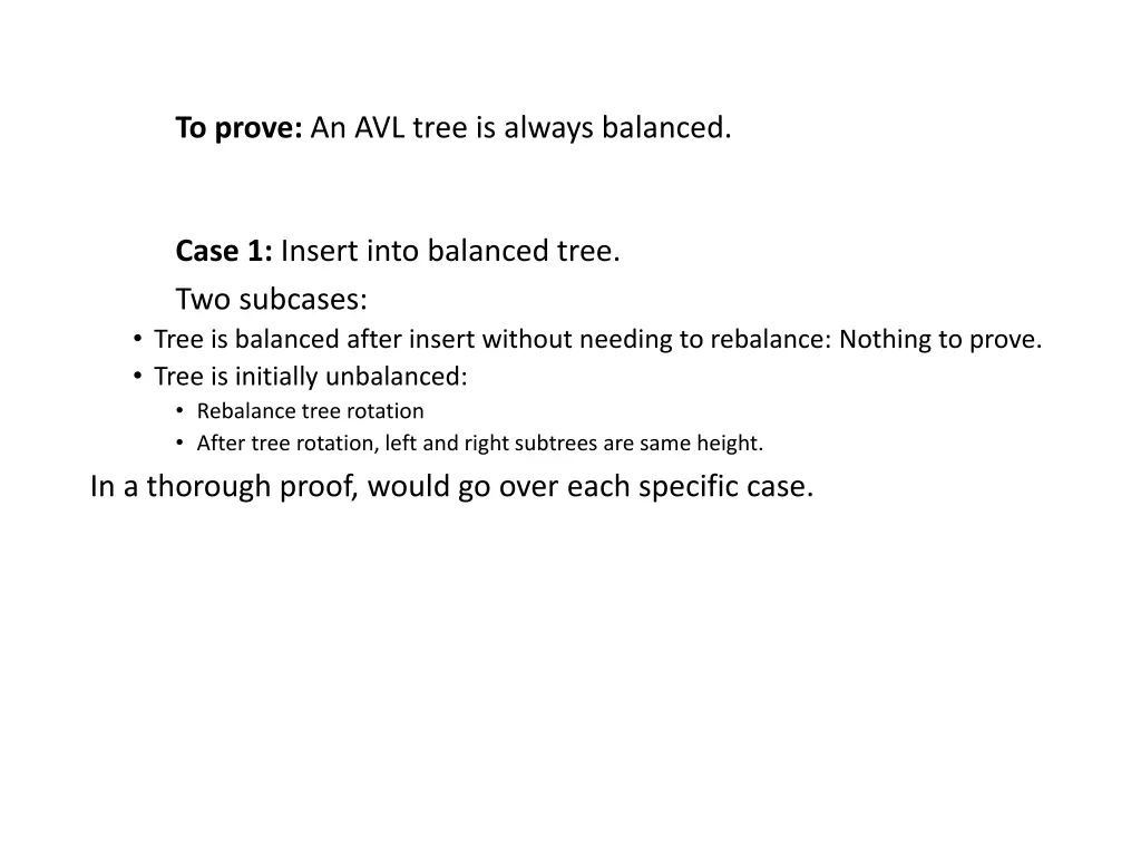 to prove an avl tree is always balanced 2