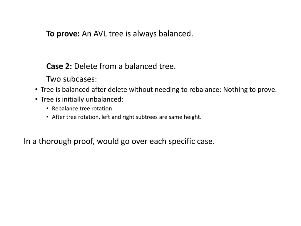 to prove an avl tree is always balanced 3