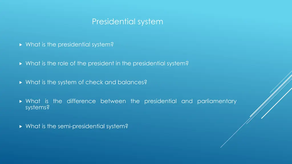 presidential system