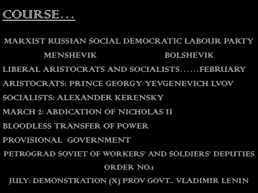 course