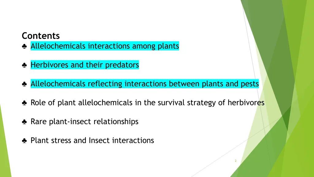 contents allelochemicals interactions among plants