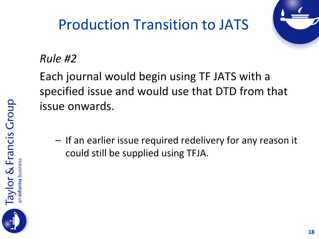 production transition to jats 2