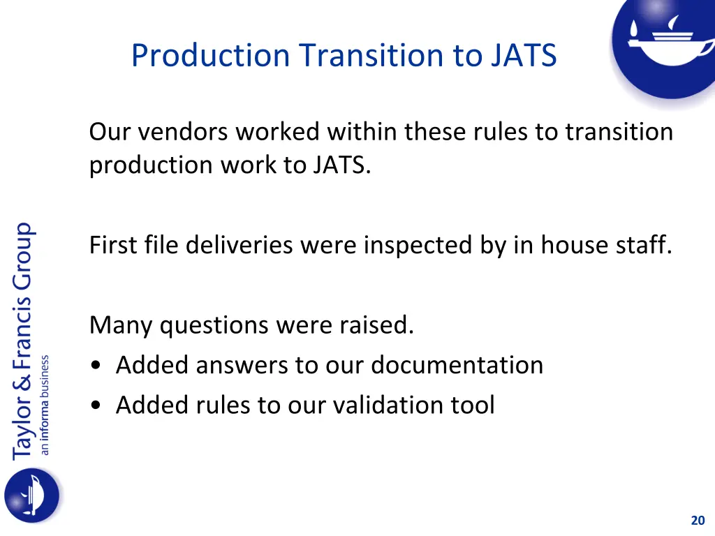 production transition to jats 4