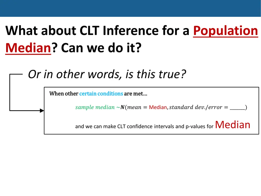 what about clt inference for a population median