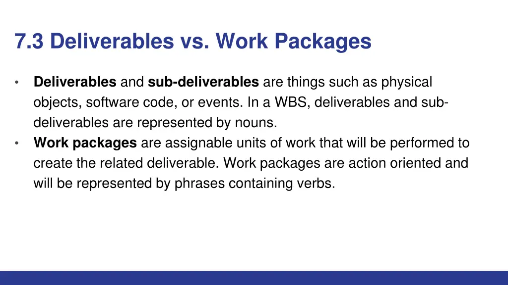 7 3 deliverables vs work packages