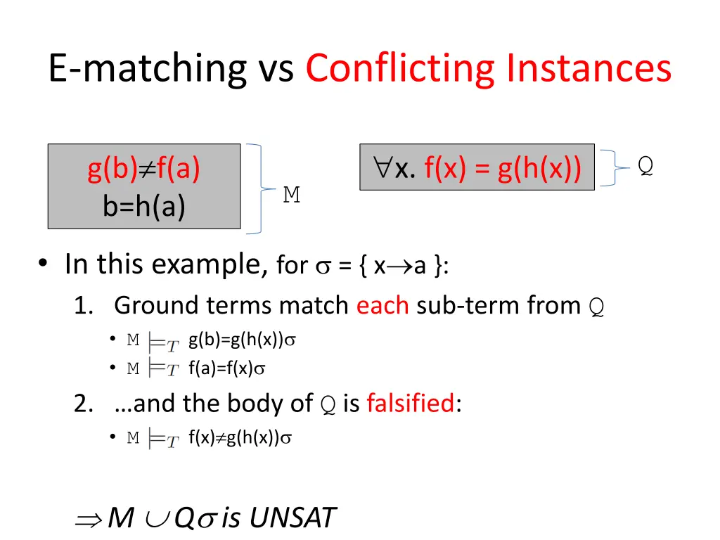 e matching vs conflicting instances