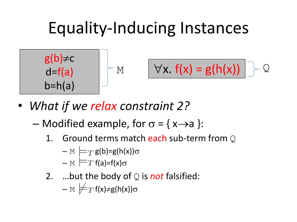 equality inducing instances
