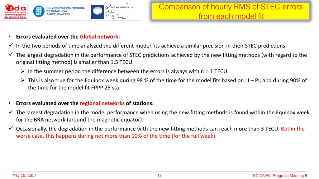 comparison of hourly rms of stec errors from each