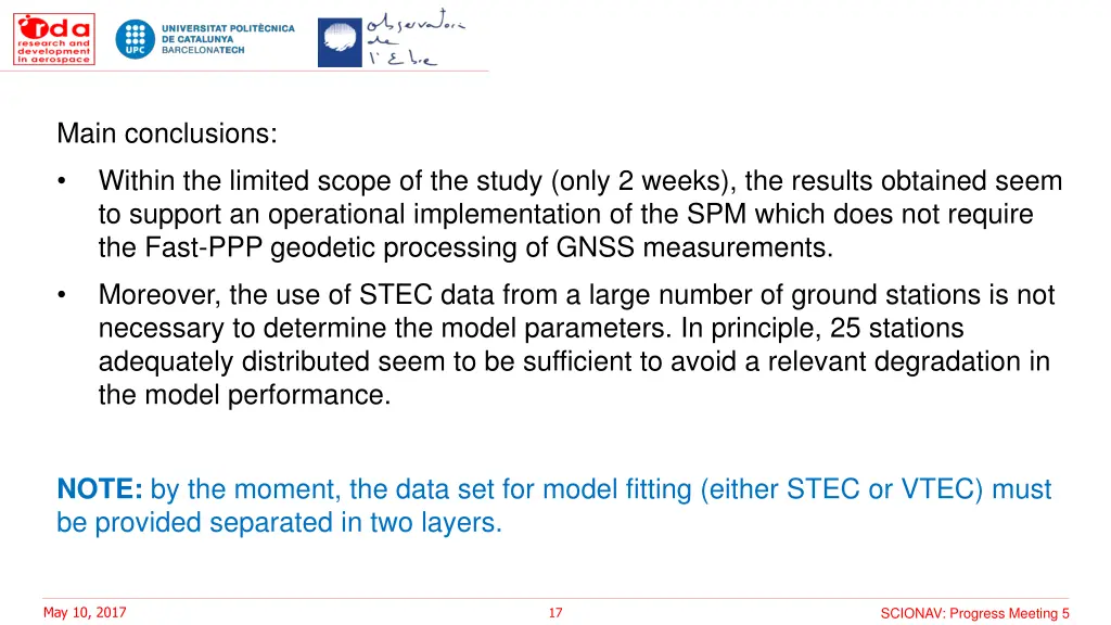 main conclusions