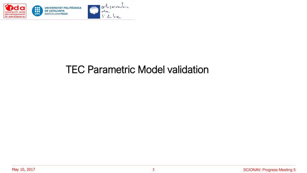 tec parametric model validation tec parametric