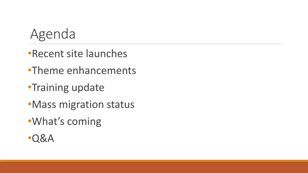 agenda recent site launches theme enhancements