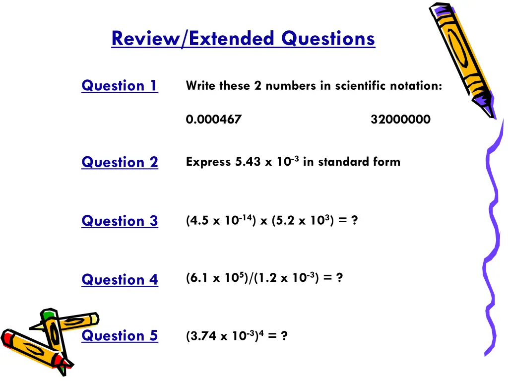 review extended questions
