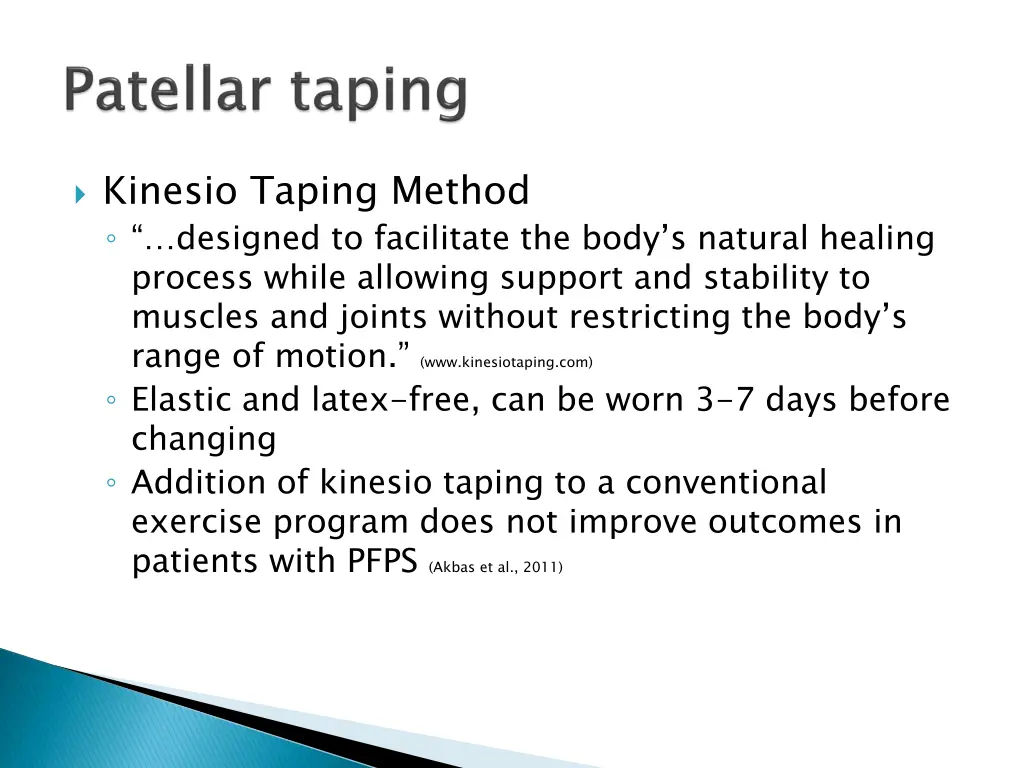 kinesio taping method designed to facilitate