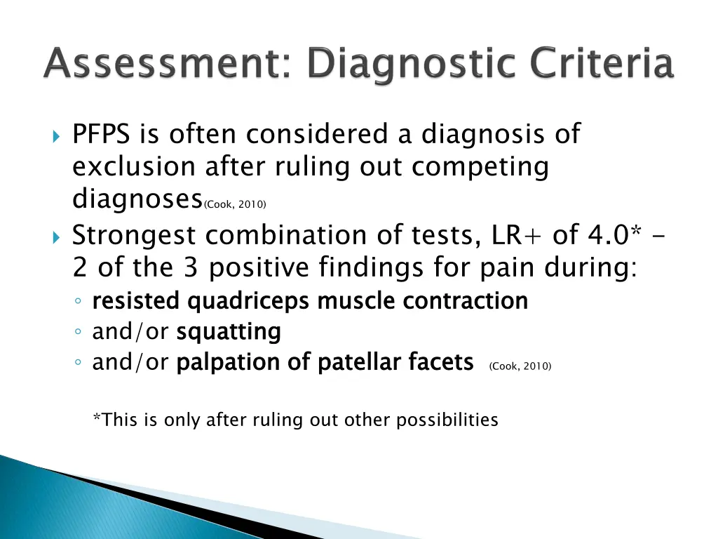 pfps is often considered a diagnosis of exclusion