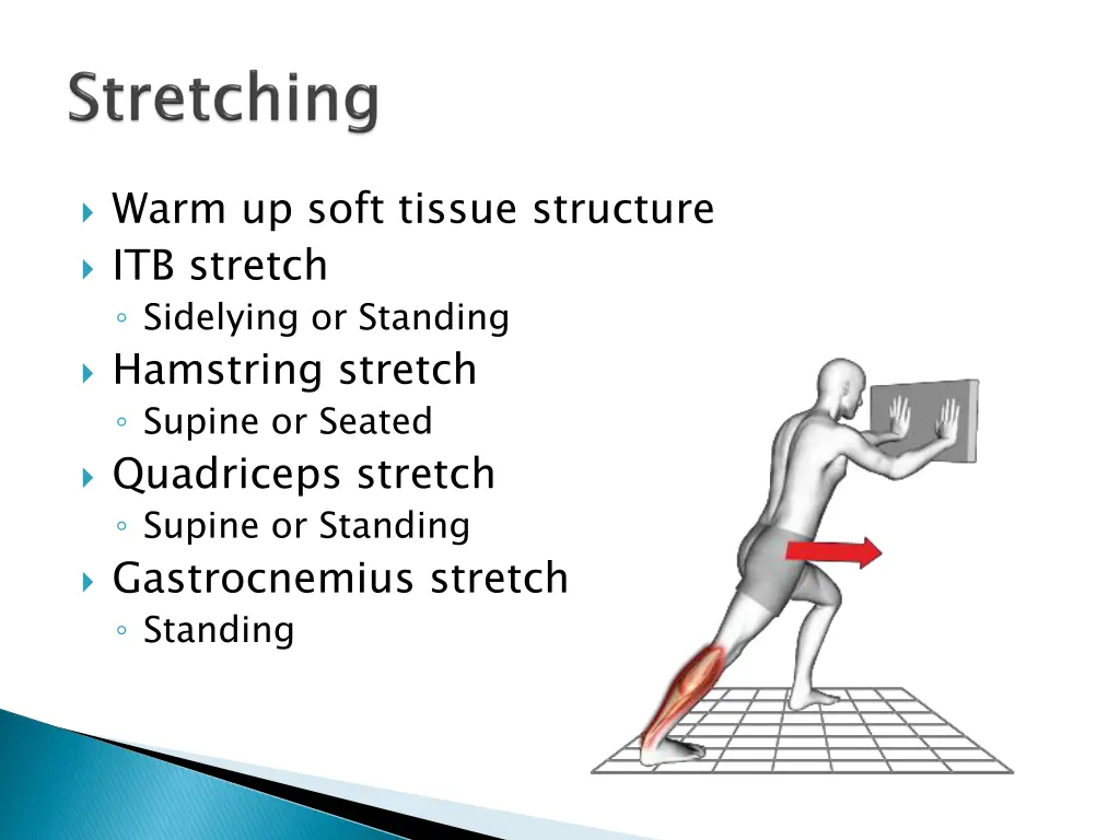 warm up soft tissue structure itb stretch
