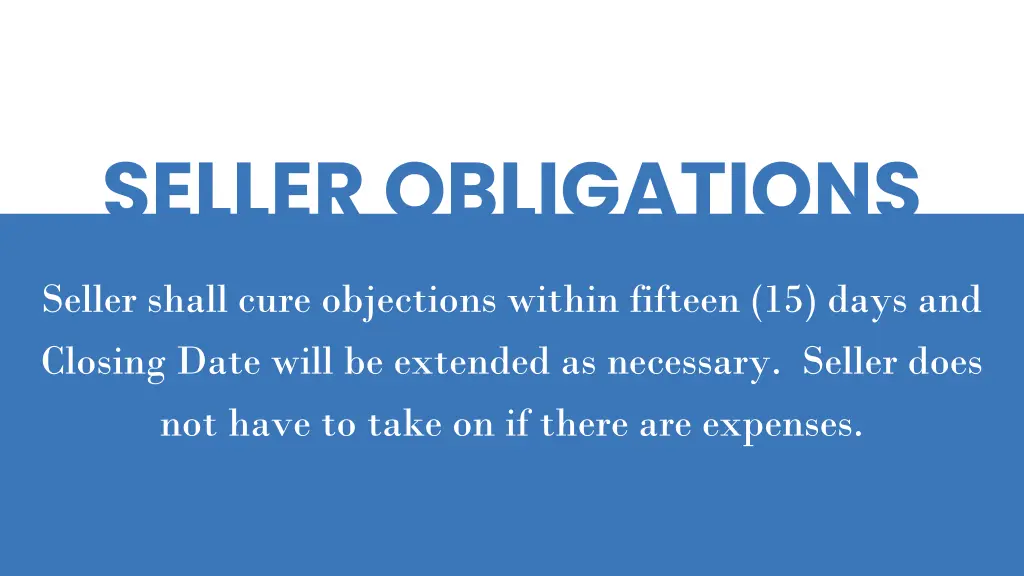 seller obligations
