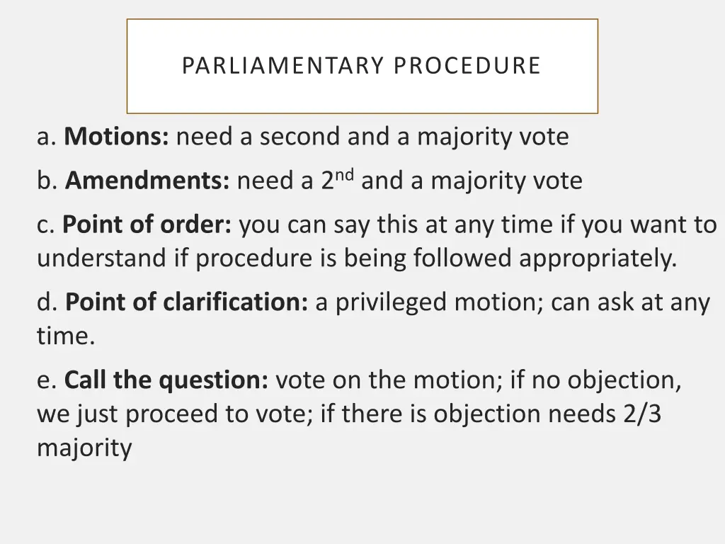 parliamentary procedure