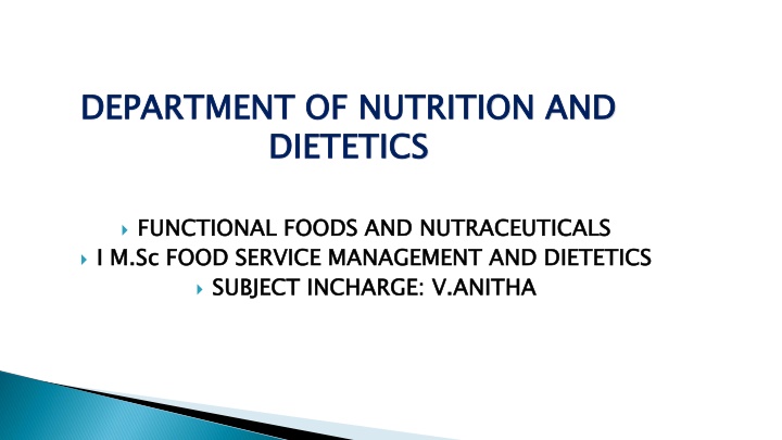 department of nutrition and dietetics