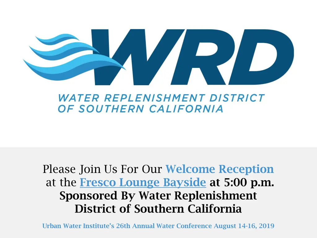 please join us for our welcome reception