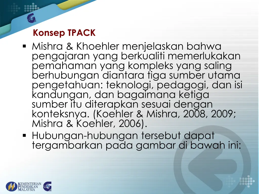 konsep tpack mishra khoehler menjelaskan bahwa