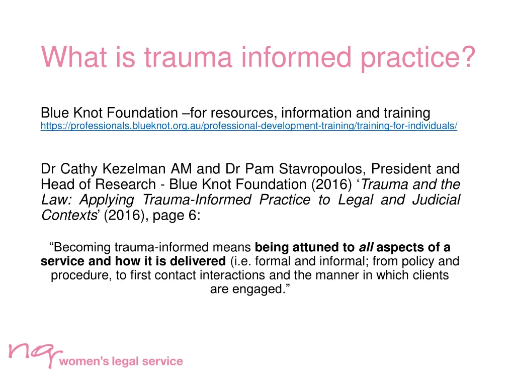 what is trauma informed practice