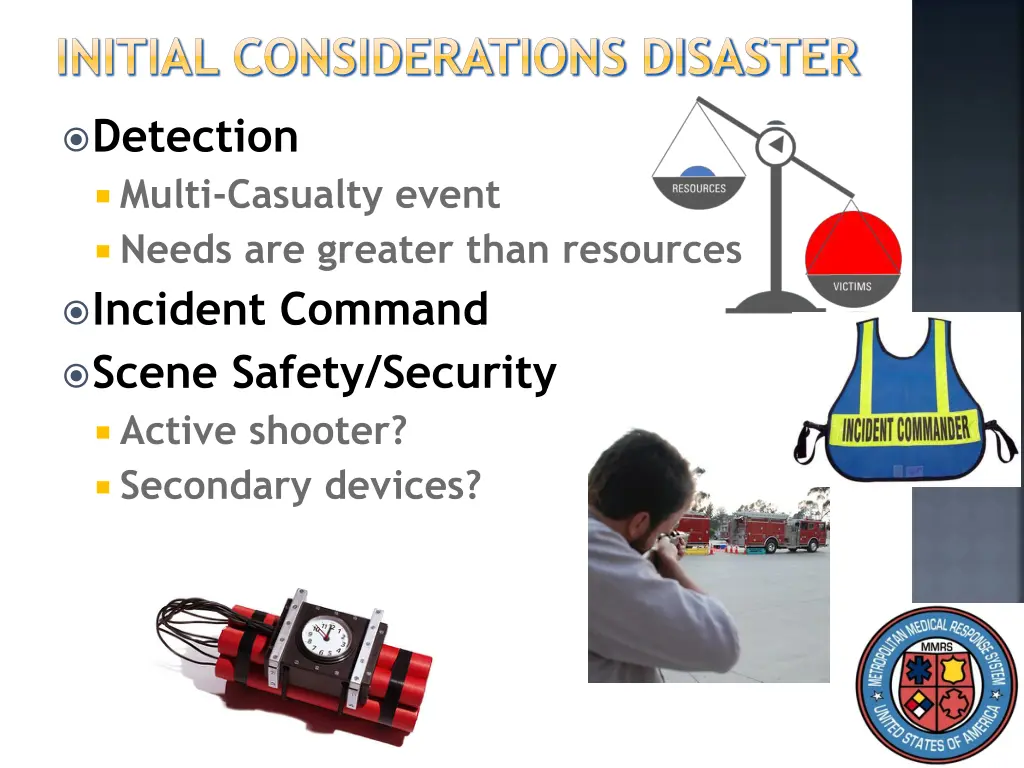initial considerations disaster