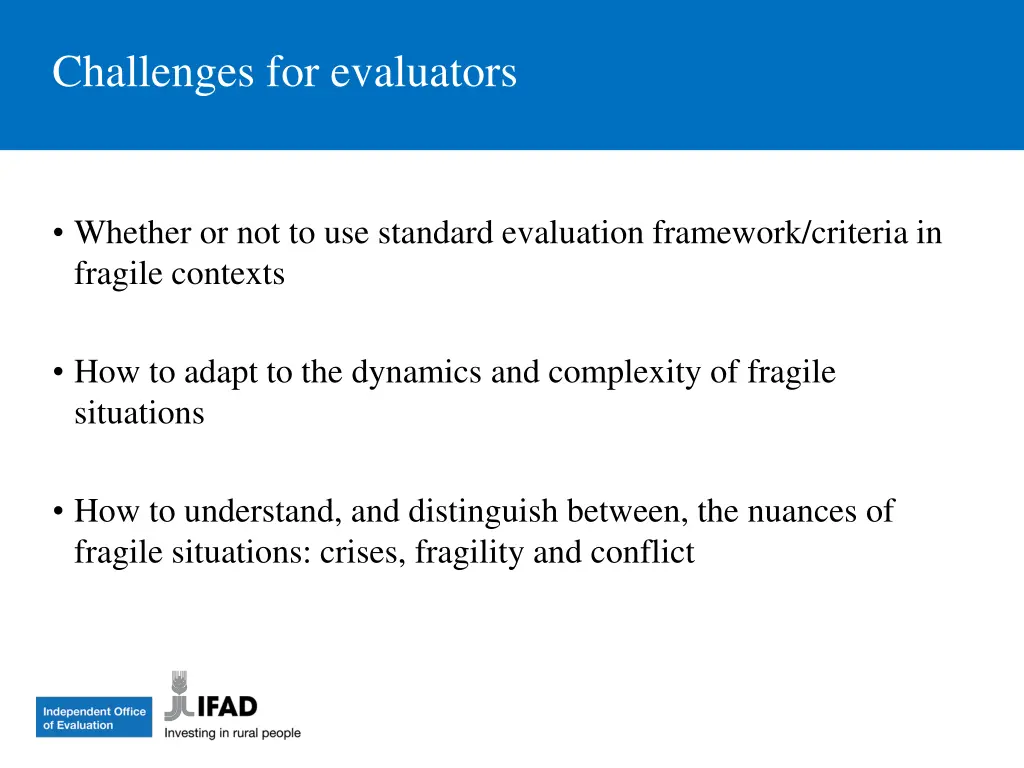 challenges for evaluators