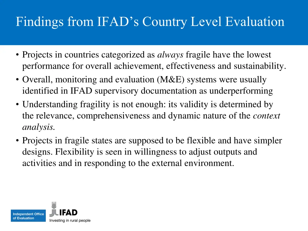 findings from ifad s country level evaluation
