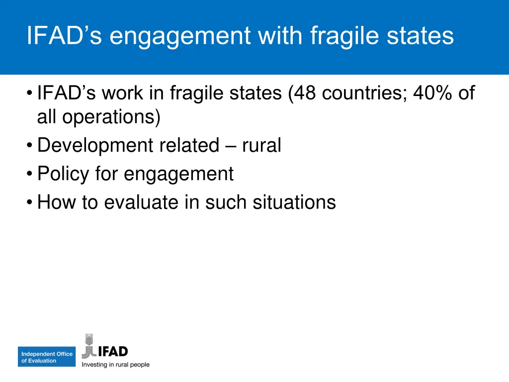 ifad s engagement with fragile states