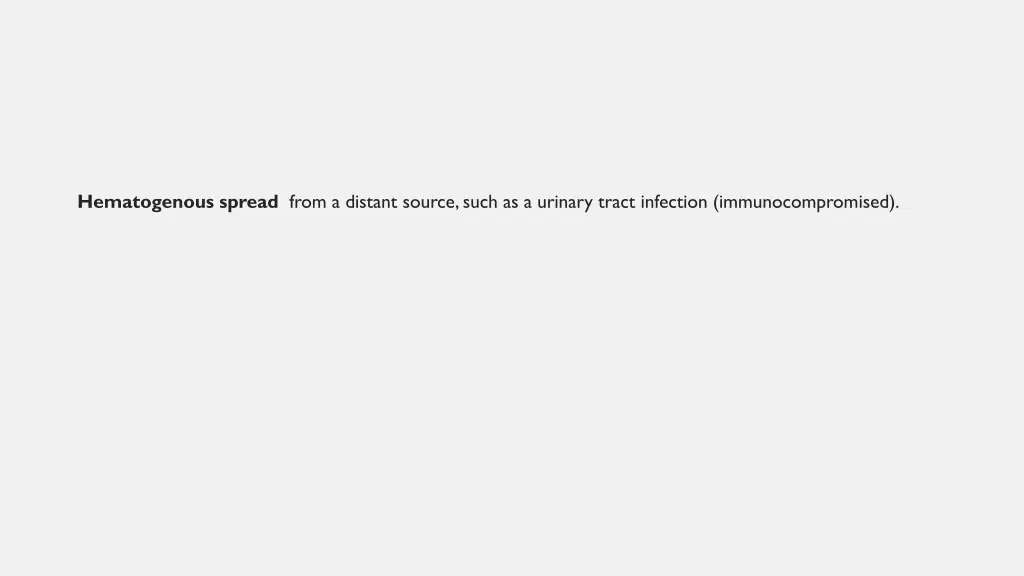 hematogenous spread from a distant source such