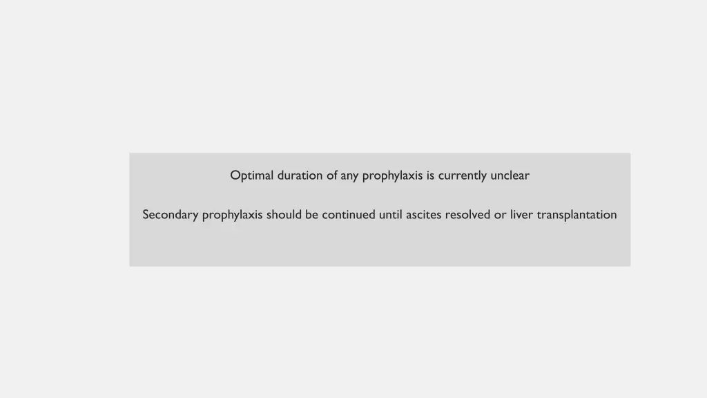 optimal duration of any prophylaxis is currently