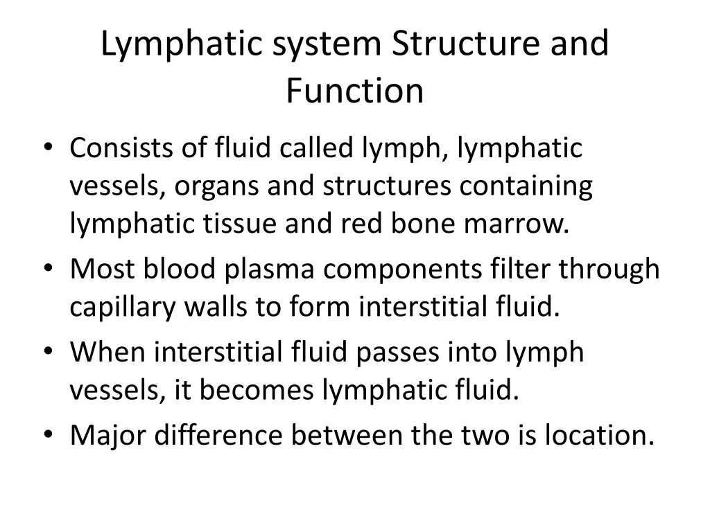 lymphatic system structure and function