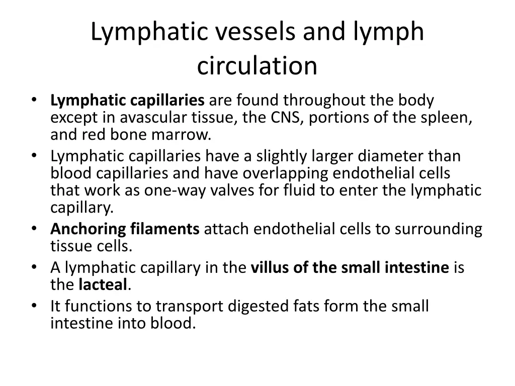 lymphatic vessels and lymph circulation lymphatic