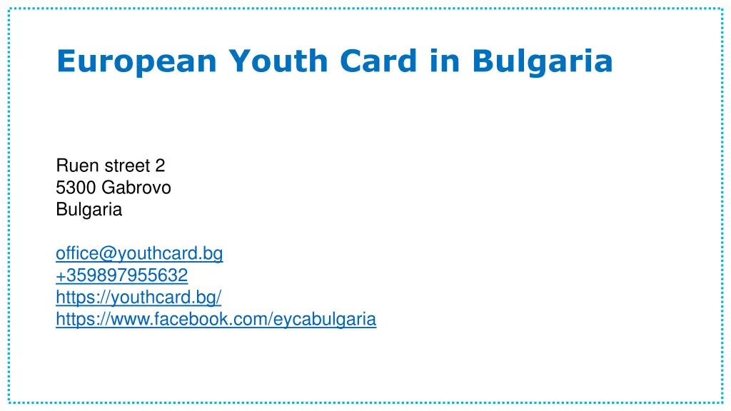 european youth card in bulgaria 1