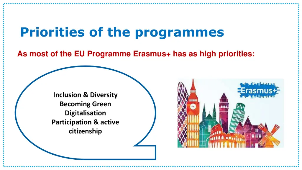 priorities of the programmes