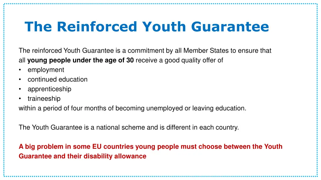 the reinforced youth guarantee