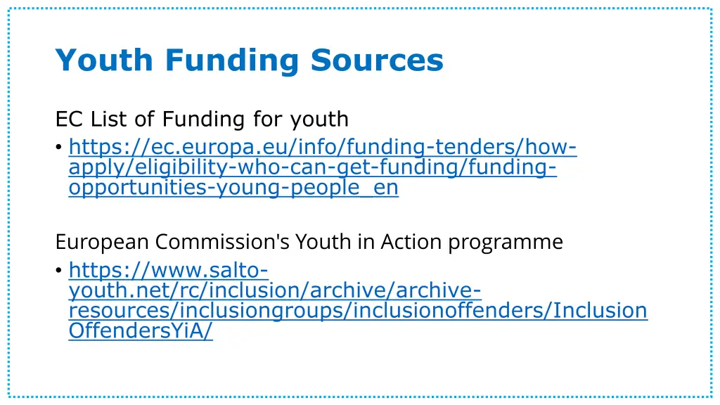 youth funding sources