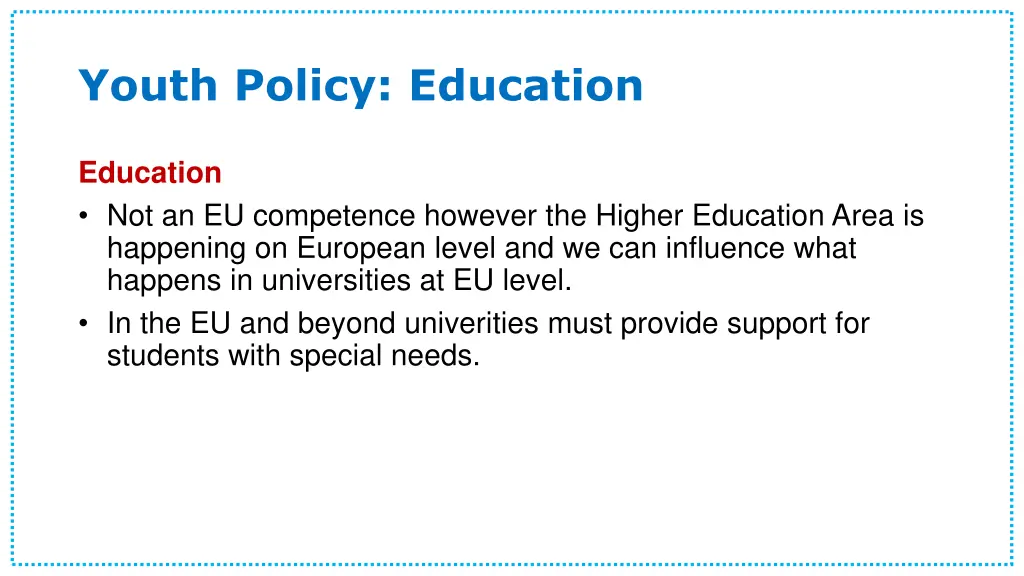 youth policy education