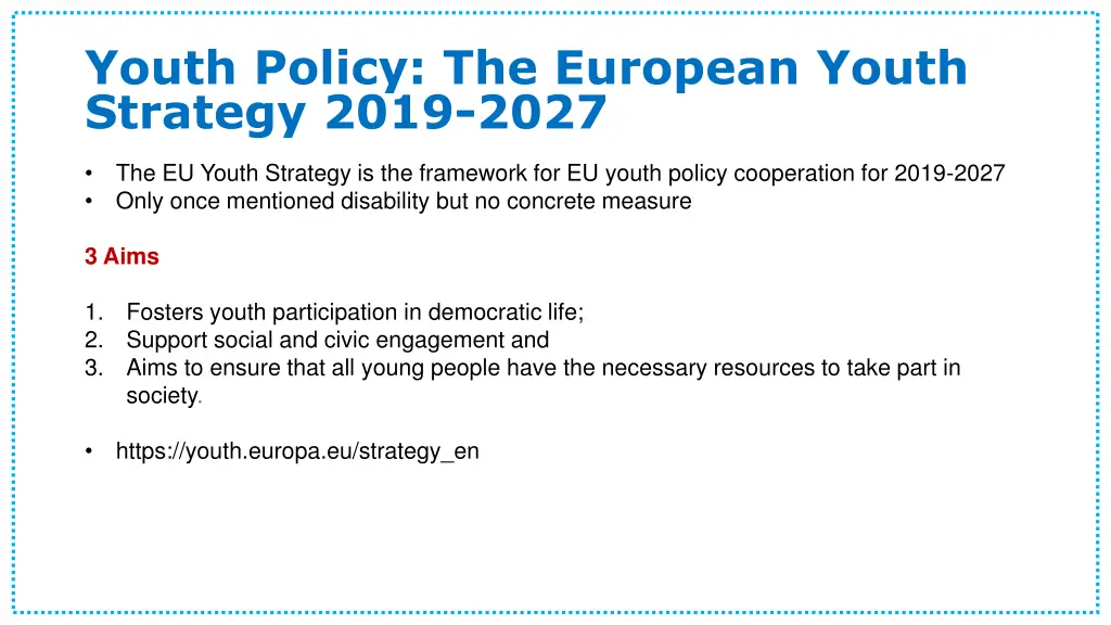 youth policy the european youth strategy 2019 2027