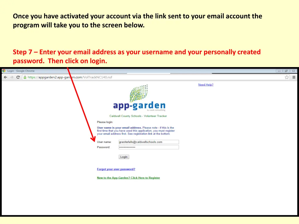 once you have activated your account via the link
